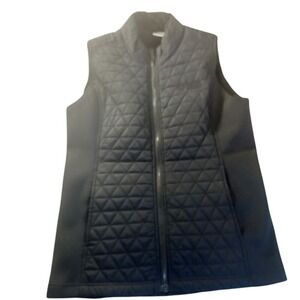 Levelwear Quilted Hybrid Vest Womens Medium Black Fleece Lined Gorpcore Layering